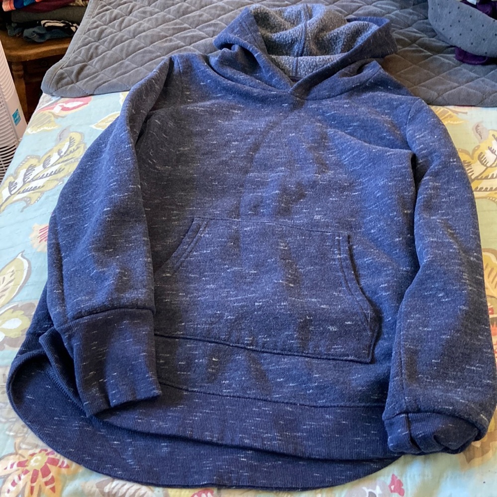 Navy woman’s size Medium fleece hoodie.